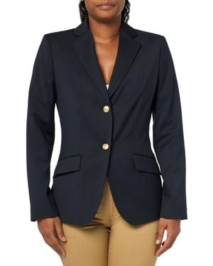 Brooks Brothers Classic Fit Stretch Wool Two Button Blazer - Blue