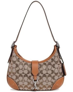 COACH The Originals Crystal Signature Jacquard Hamptons Hobo - Brown