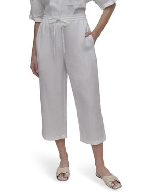 DKNY Lightweight Straight Leg Linen Pant - Gray