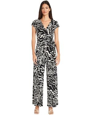 Maggy London Cap Sleeve Matte Jersey Jumpsuit - White