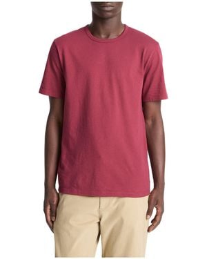 Vince Garment Dye Short Sleeve Crew - Red