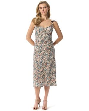 Jessica Simpson Sahira Fitted Maxi Dress With Front Slit Standard - Multicolor