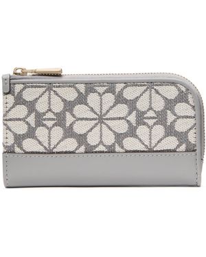 Kate Spade Devin Spade Flower Jacquard Small Slim Bifold Wallet - Gray