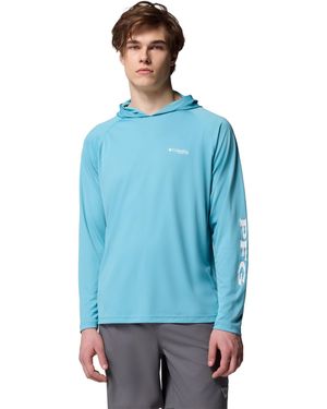 Columbia S Pfg Terminal Tackle Long Sleeve Fishing Hoodie - Blue