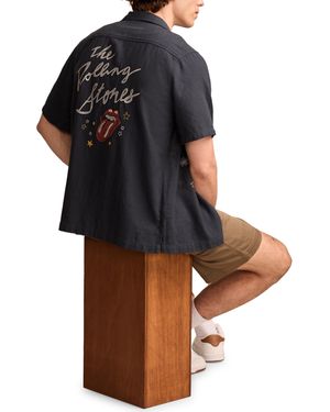 Lucky Brand Rolling Stones Club Short Sleeve Shirt - Black