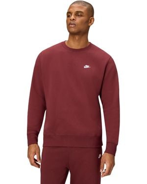 Nike Club Fleece Crew Sweatshirt - Red