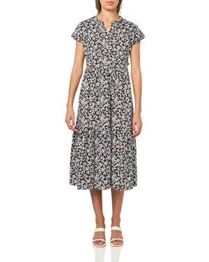 Nautica Short Sleeve Midi Dress Night Sky Multi - Multicolor
