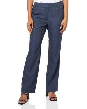 Kasper Plus Size Fly Front L-pocket Trouser - Blue