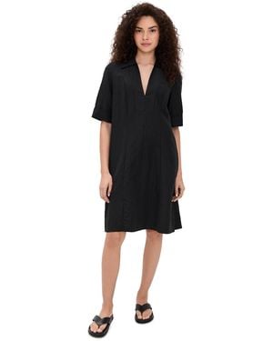 Vince Short Sleeve A-line Short Dress - Black