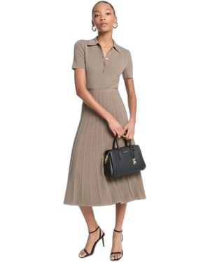 Michael Kors Fit And Flare Midi Polo Dress - Brown
