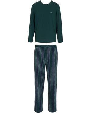 Emporio Armani Long Pajama Set - Blue