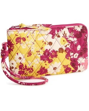 Vera Bradley Premium Cotton Zip Wristlet - Pink