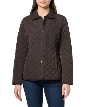 Calvin Klein Diamond Quilted Jacket – Lightweight Snap Button Coat With - Black