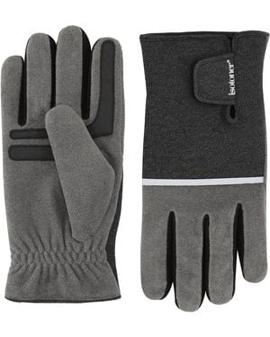 Isotoner Tech Stretch Glove With Velcro Closure - Black