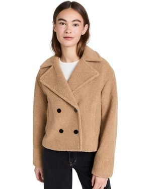 Theory Faux Fur Peacoat - Natural