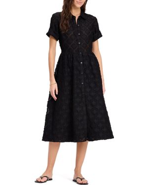 Kate Spade Belted Midi Shirt Dress Black