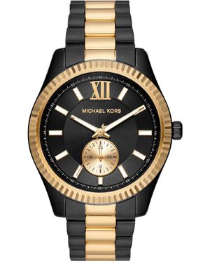 Michael kors watch mens black and gold hot sale