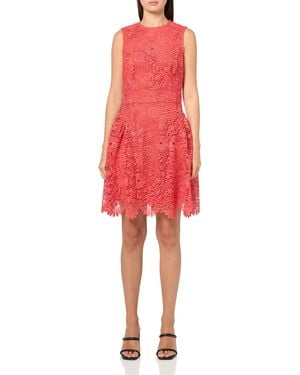 Shoshanna Garden Lace Ivy Dress - Red