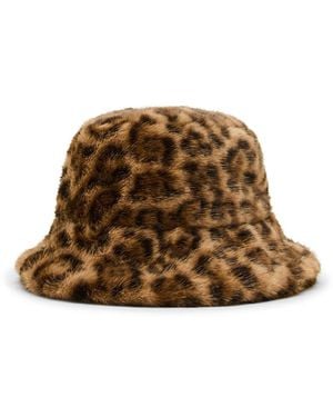 Steve Madden Faux-fur Bucket Hat - Brown