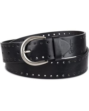 Jessica Simpson Round Buckle Casual Jean Belt - Black