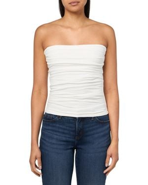 Lucky Brand Festival Knit Tube Top Bright White - Blue