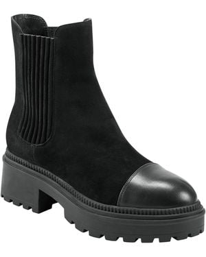 Marc Fisher Hadria Lugged Sole Pull On Ankle Boots - Black