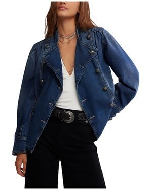 Free People Imogene Denim Officer Ensign Wash Large - Blue