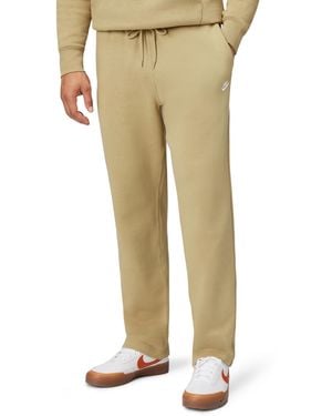 Nike Club Open Hem Brushed Fleece Pants - Natural