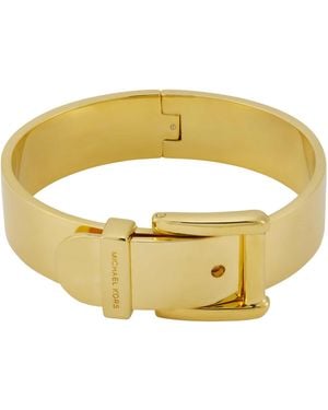 Michael Kors 14k Gold Colby Buckle Bangle Bracelet - Metallic