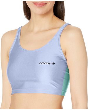 adidas Originals High Shine Halter Crop Top - Blue