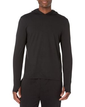 Amazon Essentials Schnelltrocknendes Active-Langarmshirt Mit Kapuze Aus Funktionsstretch - Schwarz