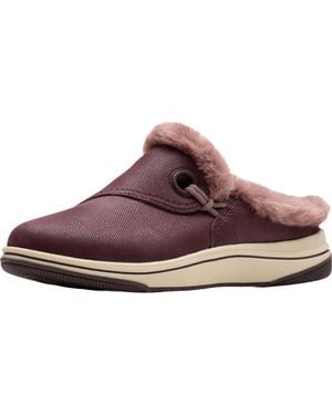 Clarks Cloudsteppers Breeze Myth Round Toe Mules - Purple