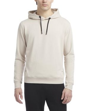 Jockey Cozy Fleece Pullover Hoodie With Zipper Pockets Sand - White
