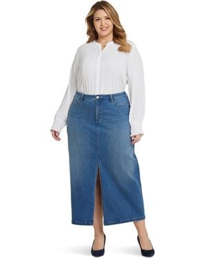 NYDJ Plus Size Long Skirt - Blue