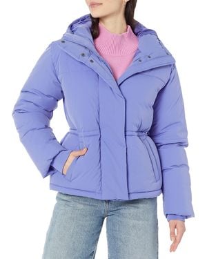 Amazon Essentials Short Waisted Hooded Puffer Jacket - Blue