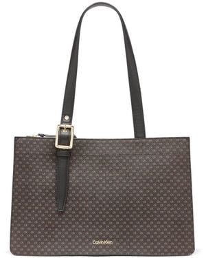 Calvin Klein Havana Novelty Organizational Tote - Brown