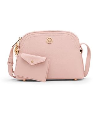 Anne Klein S Dome Crossbody With Detachable Card Case - Pink