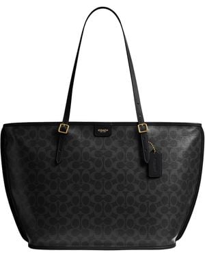 COACH Taxi Tote In Signature Canvas - Black