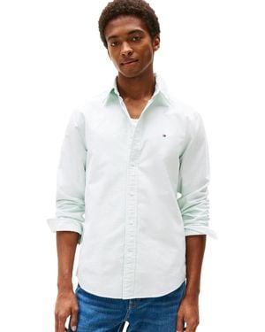 Tommy Hilfiger Heritage Oxford Stripe Regular Long Sleeve Shirts,fort Green/white Xx-large