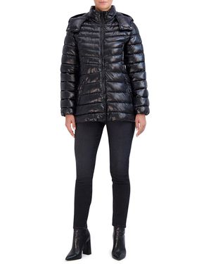 Cole Haan Women's Taffeta Down Coat with Bib and Set in Hood
