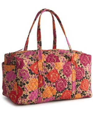 Vera Bradley Premium Cotton Large Original Duffel Bag - Red
