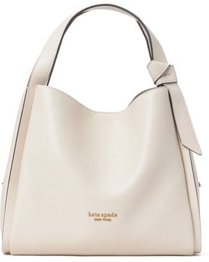 Kate Spade Knott Pebbled Leather Medium Crossbody Tote - Natural