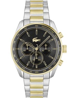 Lacoste Chronograph Quarz Uhr für Kollektion Boston mit Zweifarbiges Edelstahlarmband - 2011348 - Mettallic