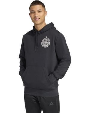 adidas Holiday Metallic Graphic Hoodie - Black