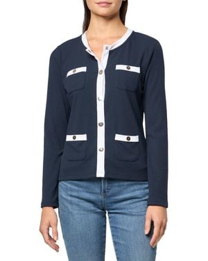 Tommy Hilfiger Sportswear Solid Ribbed Cardigan Top - Blue