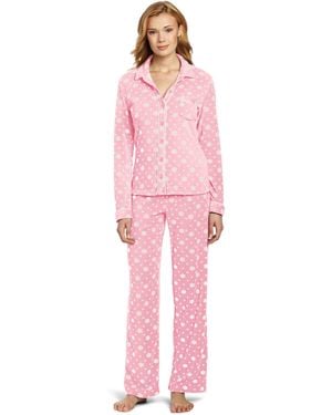 Nautica Sleepwear Stretch Fleece Pajama Set - Pink