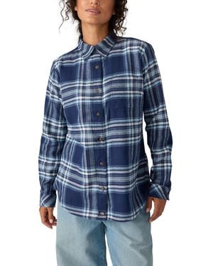 Dickies Plaid Flannel Long Sleeve Shirt - Blue