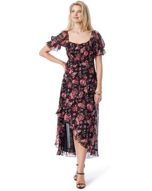 Jessica Simpson Monique Sweetheart Bustier Ruffle Maxi Dress With Full Lining Standard - Red