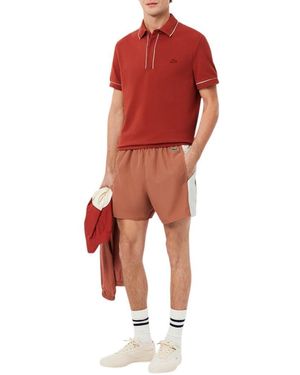 Lacoste Colorblock Swim Trunks - Red