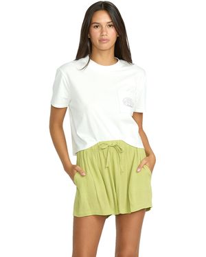 Volcom Women's Stoneshine Beach Shorts – Relaxed Pull-on Style, Drawstring Waist, 2.5" Inseam, Casual Warm Weather Comfort, Pea - Green